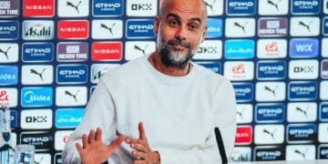 Guardiola. Foto: Divulgação / Manchester City