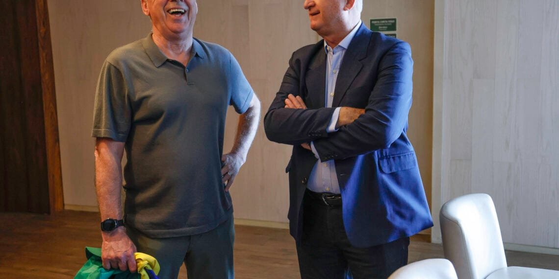 Felipão e Carlo Ancelotti. Foto: @rafaelribeirorio l CBF