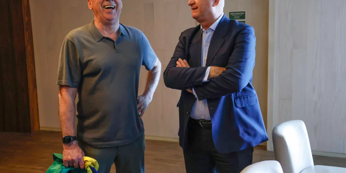 Felipão e Carlo Ancelotti. Foto: @rafaelribeirorio l CBF