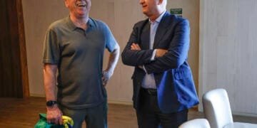 Felipão e Carlo Ancelotti. Foto: @rafaelribeirorio l CBF